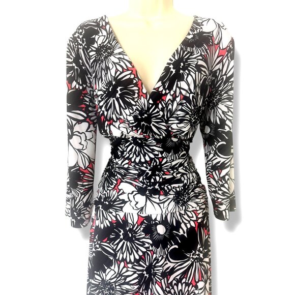 Nine‎ West Floral Print Ruched Waist Midi Dress Size 16 XL All-Season Office - Picture 2 of 8